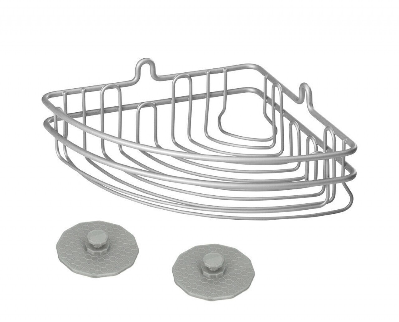 Polita de colt fara gaurire si insurubare, Artic Frost, Metaltex, 19x19x10 cm,  metal/ invelis din polytherm, argintiu - imagine 3